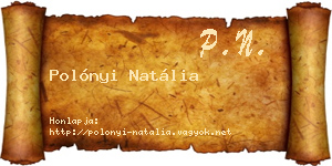 Polónyi Natália névjegykártya